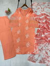 LG 1951 Roman Silk With Embroidery Work On Front Side Kurti With Bottom Dupatta Suppliers In India